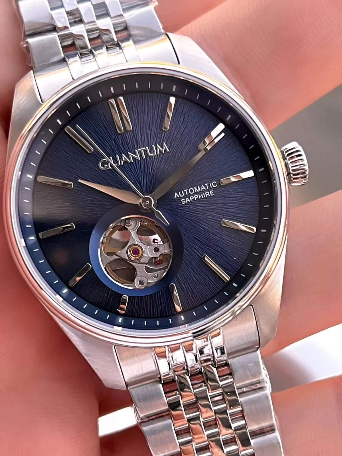 Quantum Otomatik Mekanizma Sapphire Cizilmez Cam Çelik Kordon 10 Atm Erkek Kol Saat EMG.1207.390