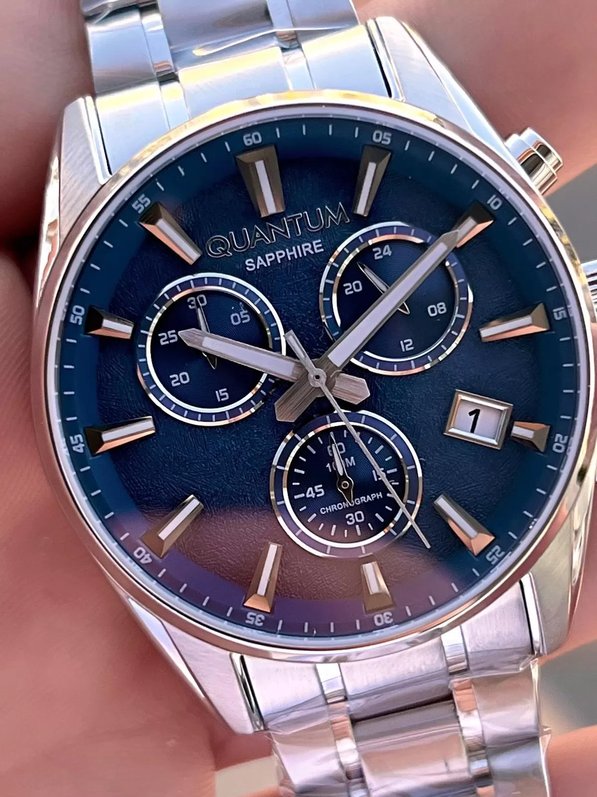 Quantum Sapphire Cizilmez Cam Çelik Kordon İç Kadran Fonksiyonları Aktif 10 Atm Erkek Kol Saat NQ390