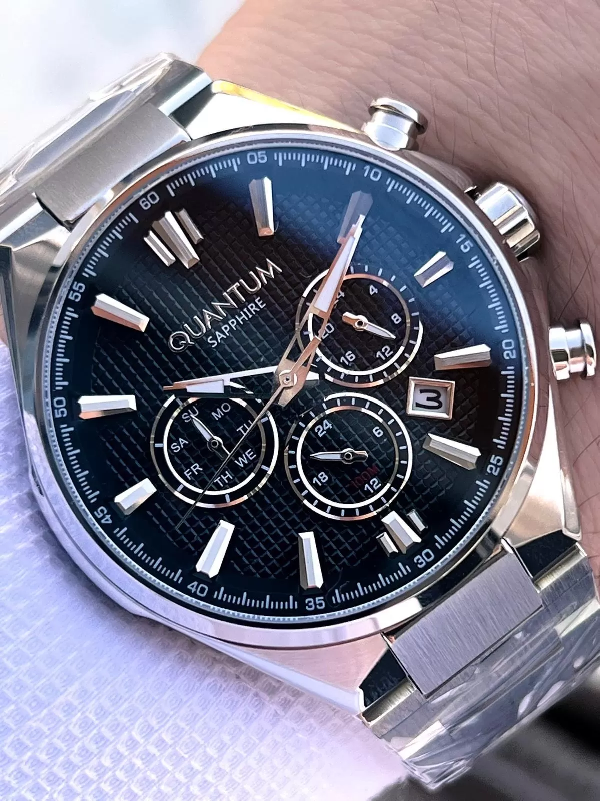 Quantum Sapphire Cizilmez Cam Çelik Kordon İç Kadran Fonksiyonları Aktif 10 Atm Erkek Kol Saat MQ350