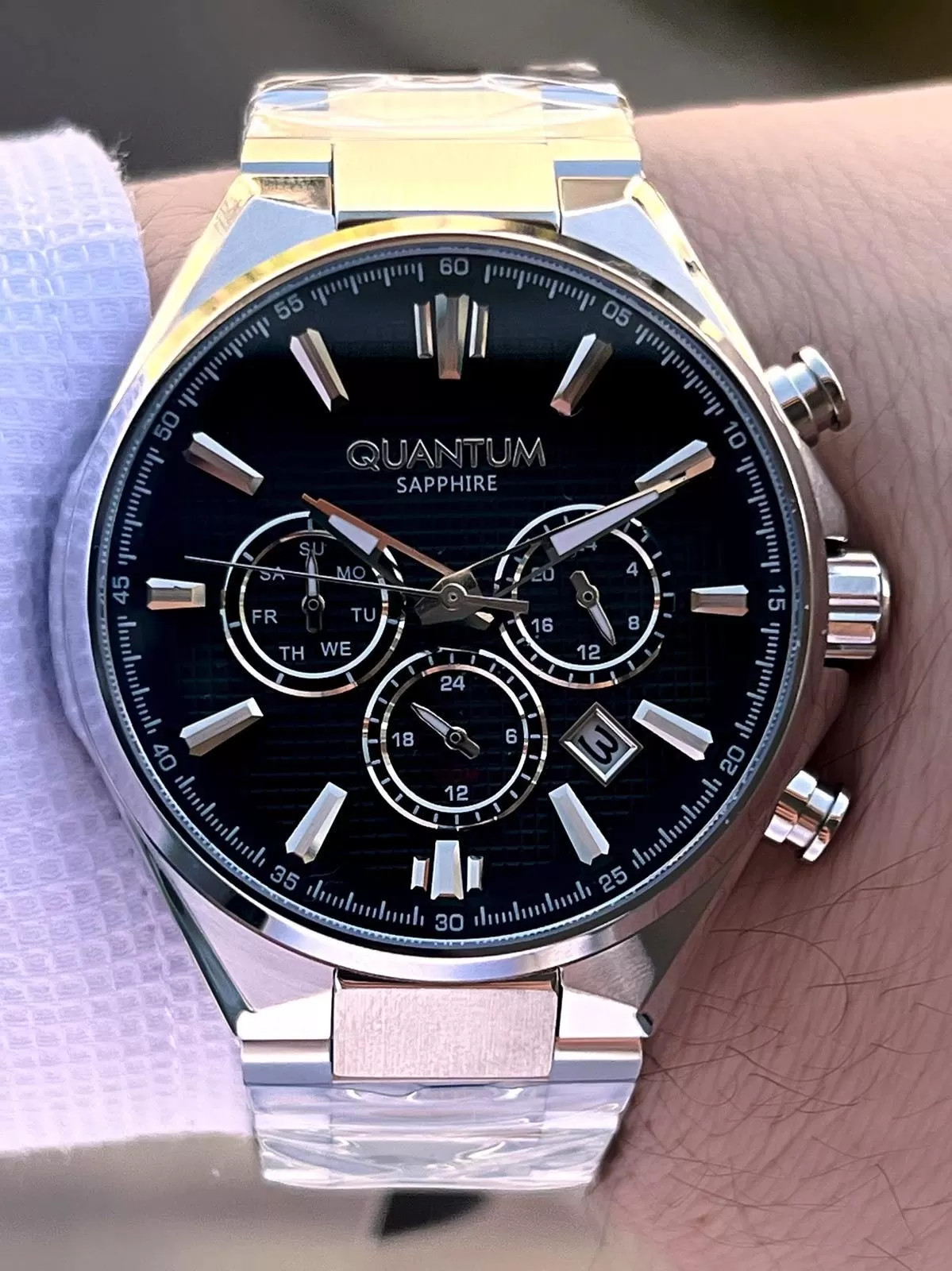 Quantum Sapphire Cizilmez Cam Çelik Kordon İç Kadran Fonksiyonları Aktif 10 Atm Erkek Kol Saat MQ350