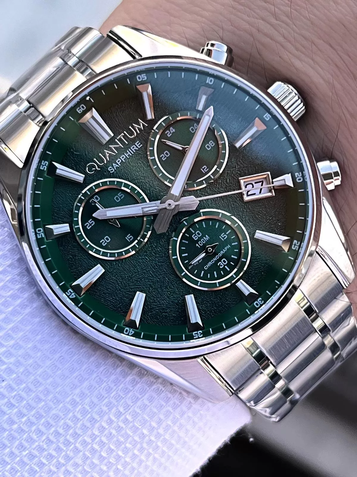 Quantum Sapphire Cizilmez Cam Çelik Kordon İç Kadran Fonksiyonları Aktif 10 Atm Erkek Kol Saat NQ370