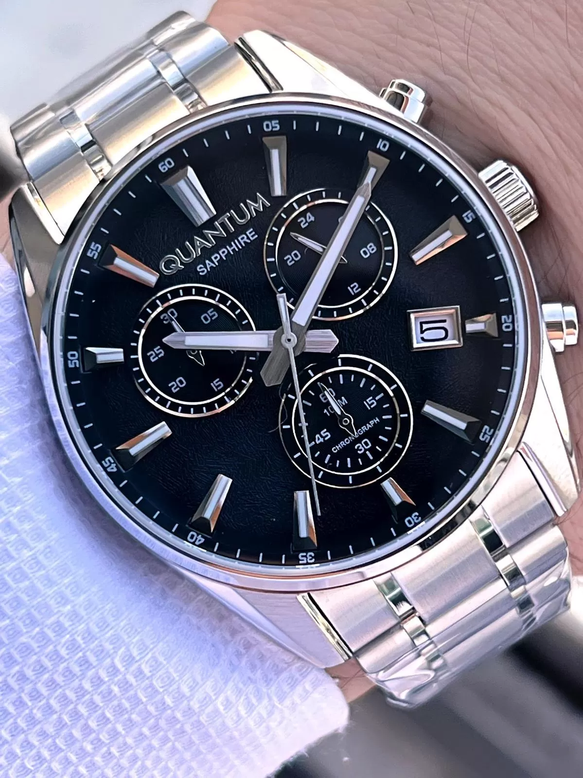 Quantum Sapphire Cizilmez Cam Çelik Kordon İç Kadran Fonksiyonları Aktif 10 Atm Erkek Kol Saat NQ350