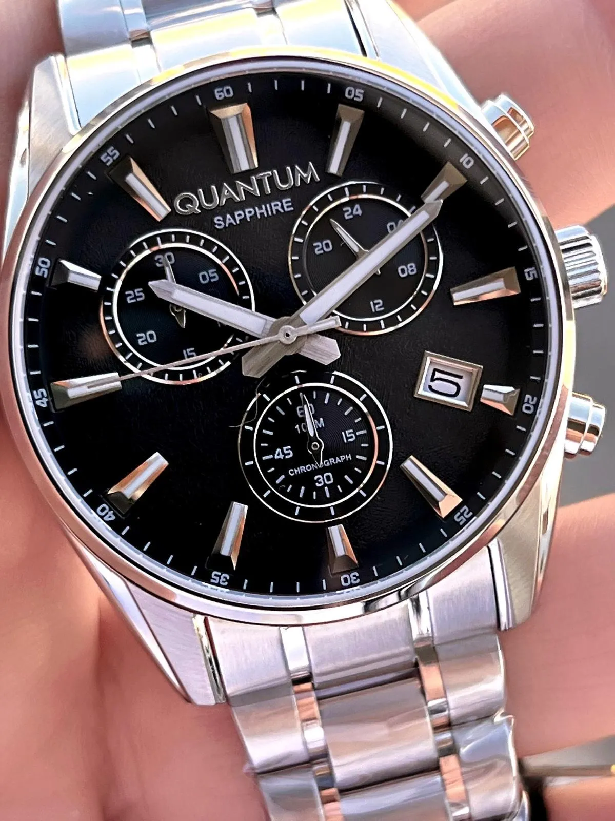Quantum Sapphire Cizilmez Cam Çelik Kordon İç Kadran Fonksiyonları Aktif 10 Atm Erkek Kol Saat NQ350