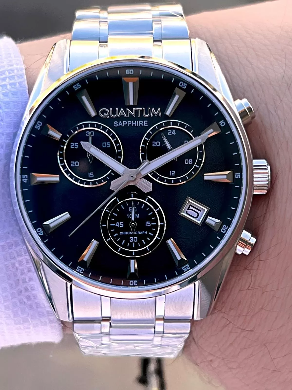 Quantum Sapphire Cizilmez Cam Çelik Kordon İç Kadran Fonksiyonları Aktif 10 Atm Erkek Kol Saat NQ350