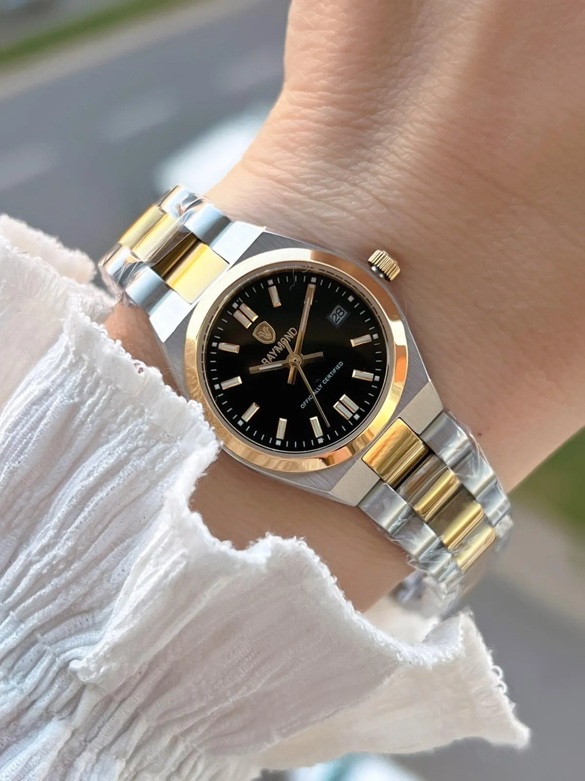 Raymond 2 Yıl Garantili Çelik Kasa Ve Kordon Kararma Renk Atma Yapmaz 5 Atm Kadın Kol Saati 611189.3