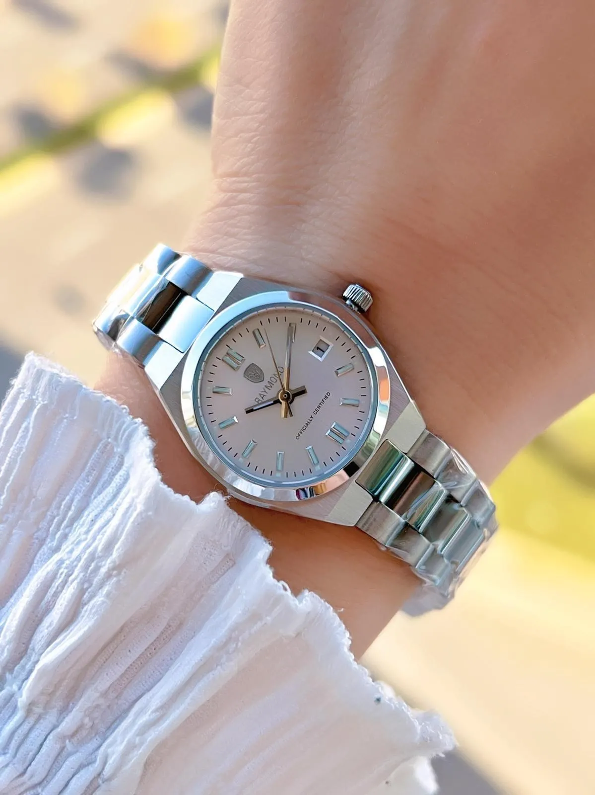 Raymond 2 Yıl Garantili Çelik Kasa Ve Kordon Kararma Renk Atma Yapmaz 5 Atm Kadın Kol Saati 611189.4