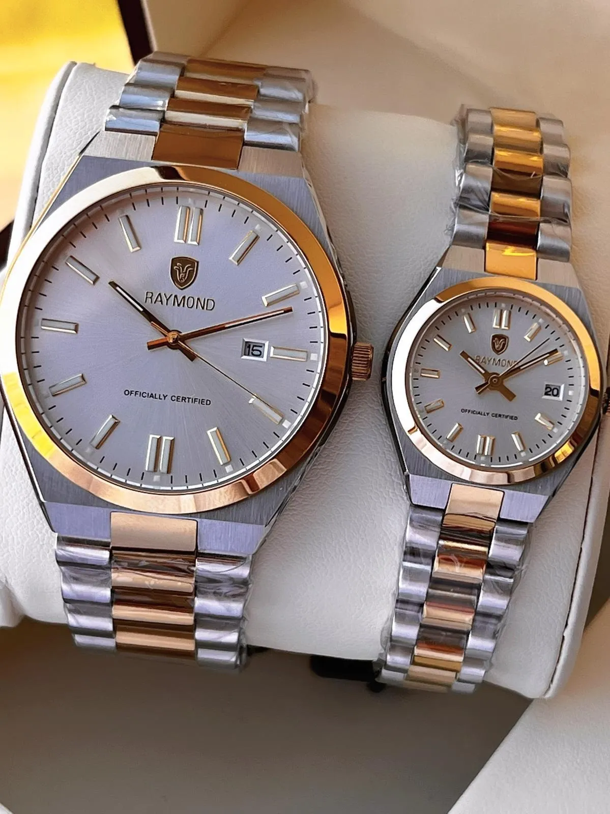 Raymond Ciflere Özel Sevgili Kombini 2 Yıl Garantili 5 Atm Suya Dayanklı Çift Saati CFT.05