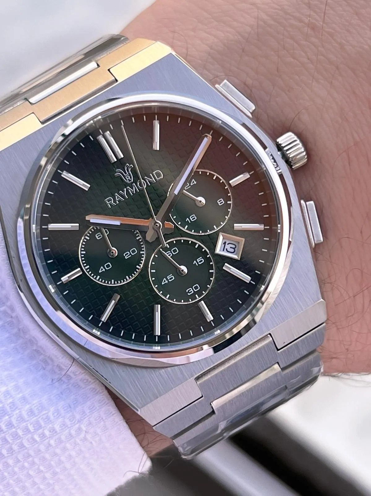 Raymond Nişan Ve Damatlara Özel Çelik Kordon 2 Yıl Garantili 5 Atm Erkek Kol Saati+Bileklik RMD.20