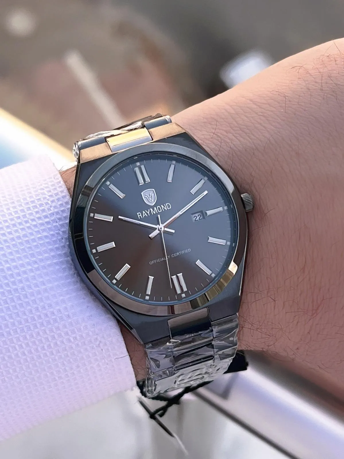 Raymond Nişan Ve Damatlara Özel Çelik Kordon 2 Yıl Garantili 5 Atm Erkek Kol Saati+Bileklik RMD.26