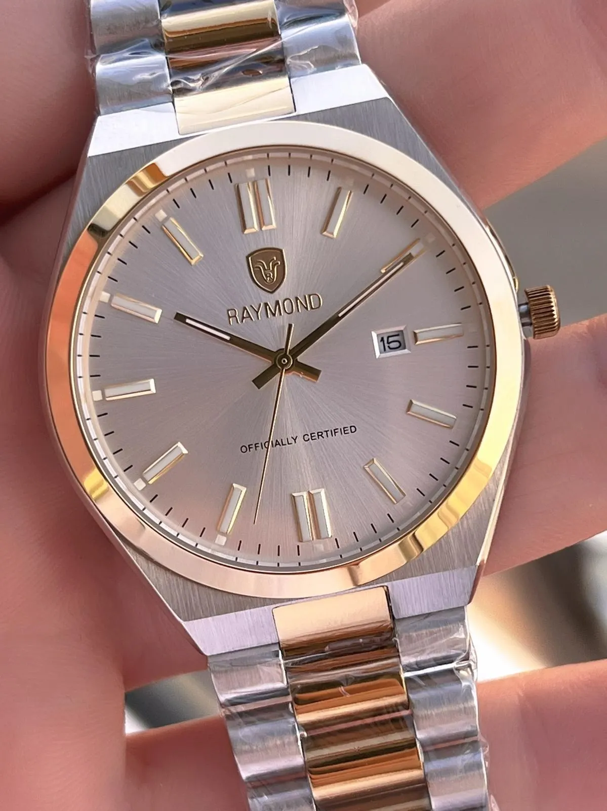 Raymond Nişan Ve Damatlara Özel Çelik Kordon 2 Yıl Garantili 5 Atm Erkek Kol Saati+Bileklik RMD.29