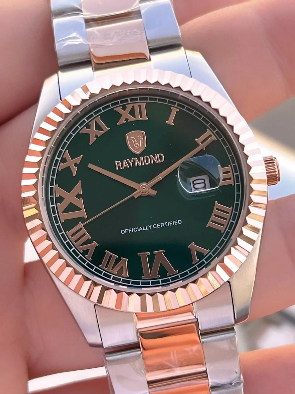 Raymond Nişan Ve Damatlara Özel Çelik Kordon 2 Yıl Garantili 5 Atm Erkek Kol Saati+Bileklik RMD.33