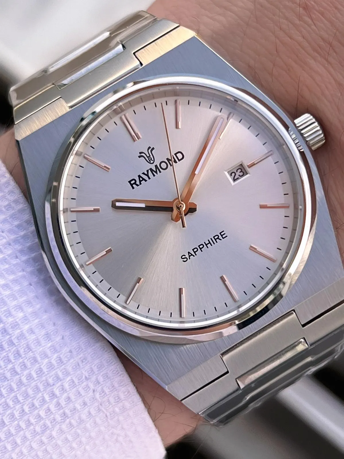 Raymond Nişan Ve Damatlara Özel Çelik Kordon 2 Yıl Garantili 5 Atm Erkek Kol Saati+Bileklik RMD.36