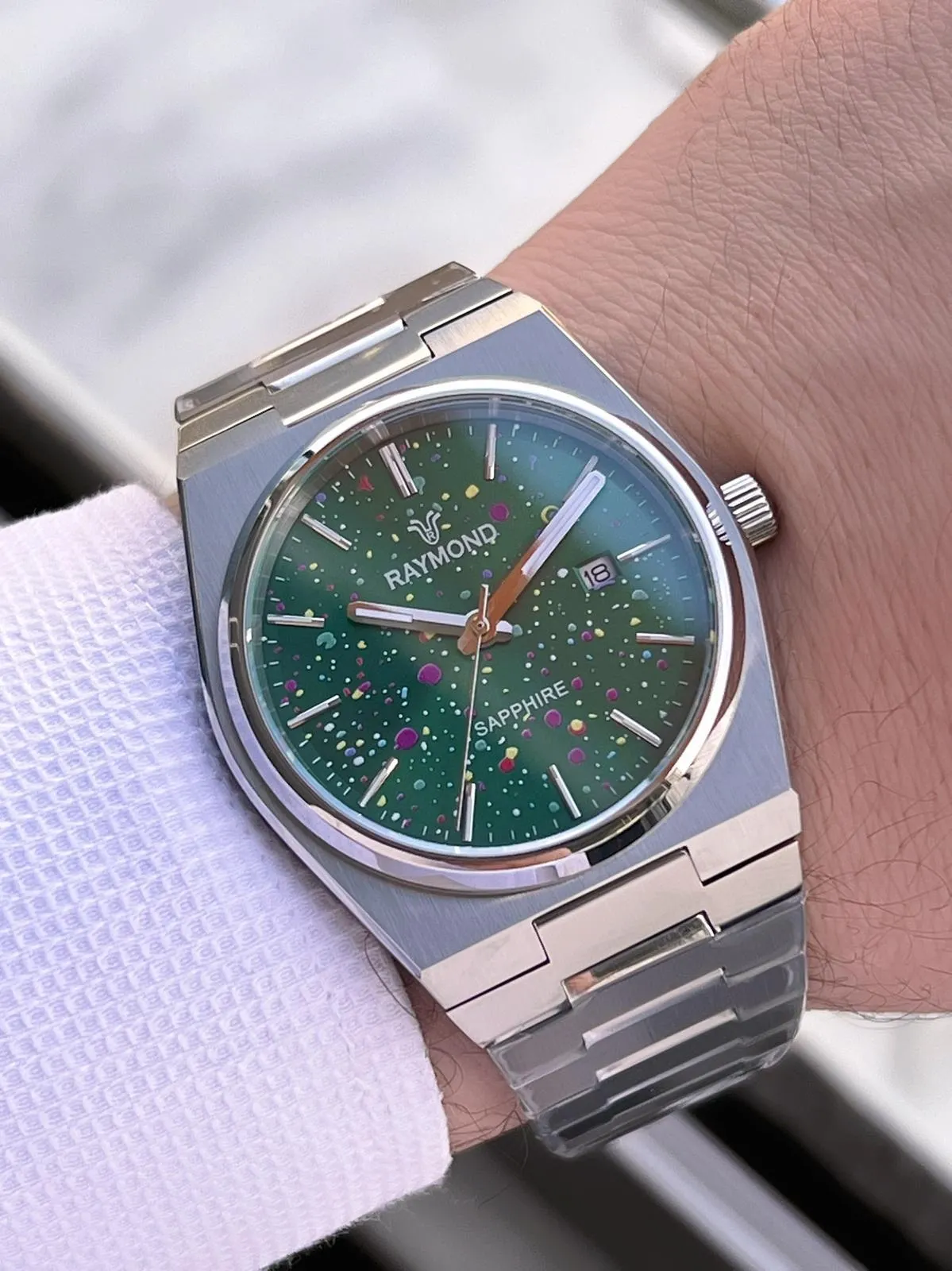 Raymond Nişan Ve Damatlara Özel Çelik Kordon 2 Yıl Garantili 5 Atm Erkek Kol Saati+Bileklik RMD.38