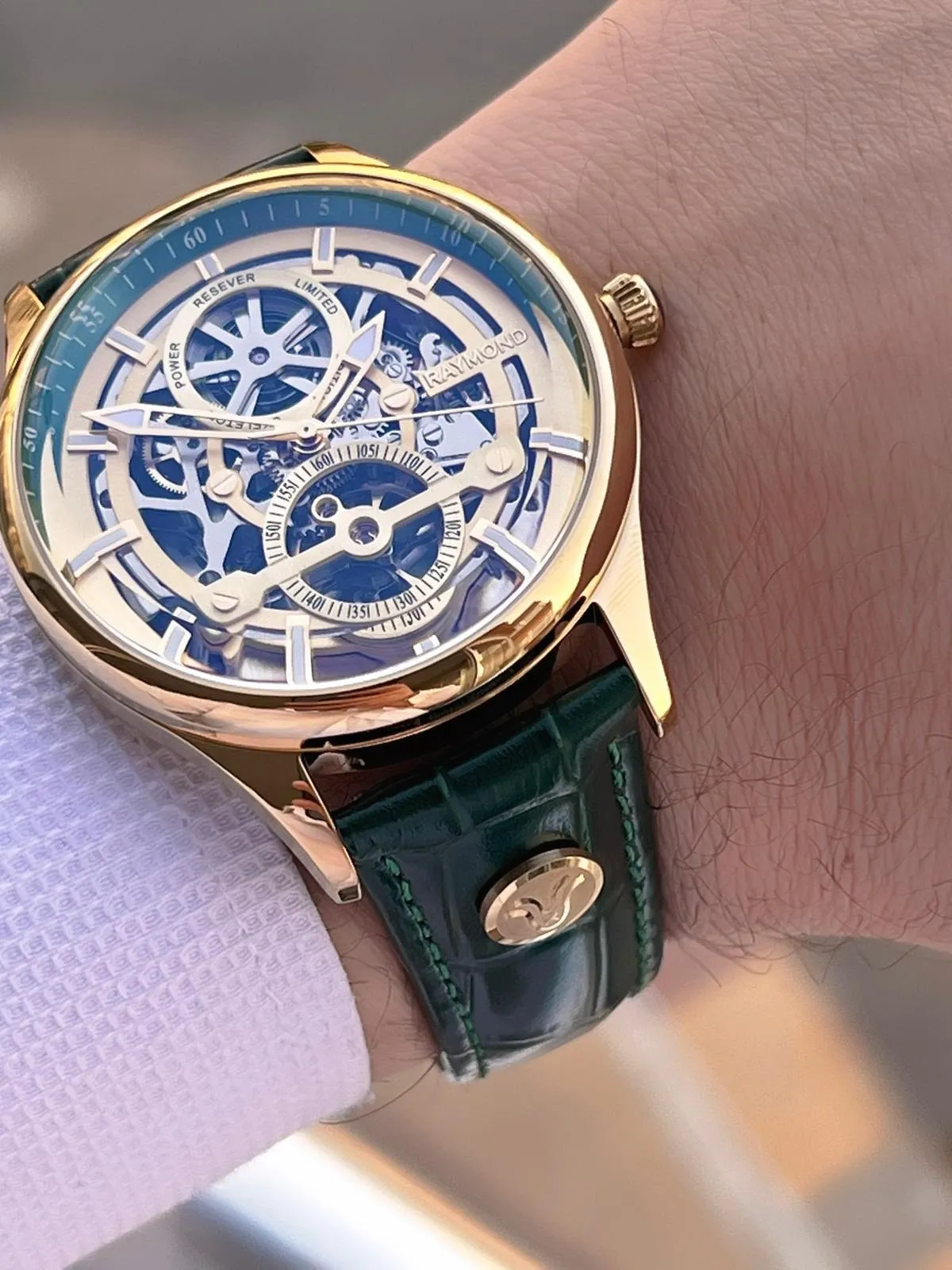 Raymond Nişan Ve Damatlara Özel Deri Kordon 2 Yıl Garantili Otomatik Erkek Kol Saati+Bileklik RMD.10