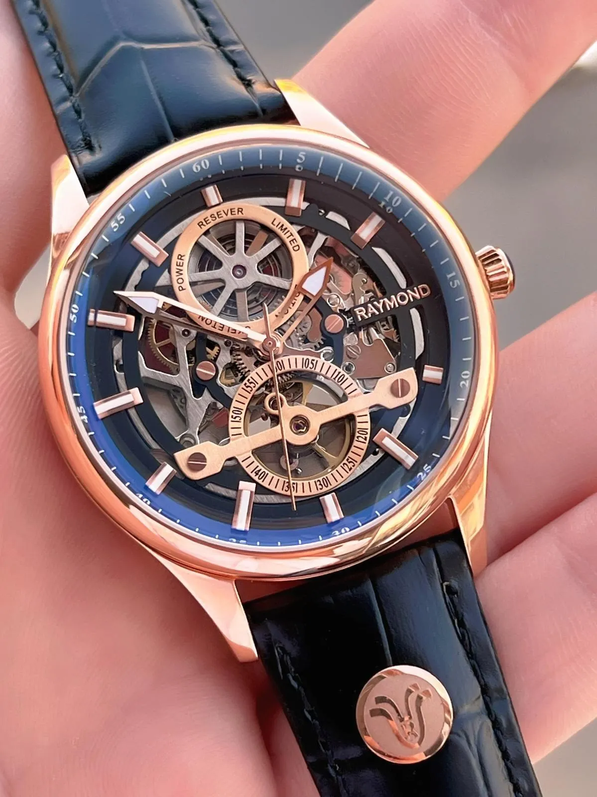 Raymond Nişan Ve Damatlara Özel Deri Kordon 2 Yıl Garantili Otomatik Erkek Kol Saati+Bileklik RMD.M6