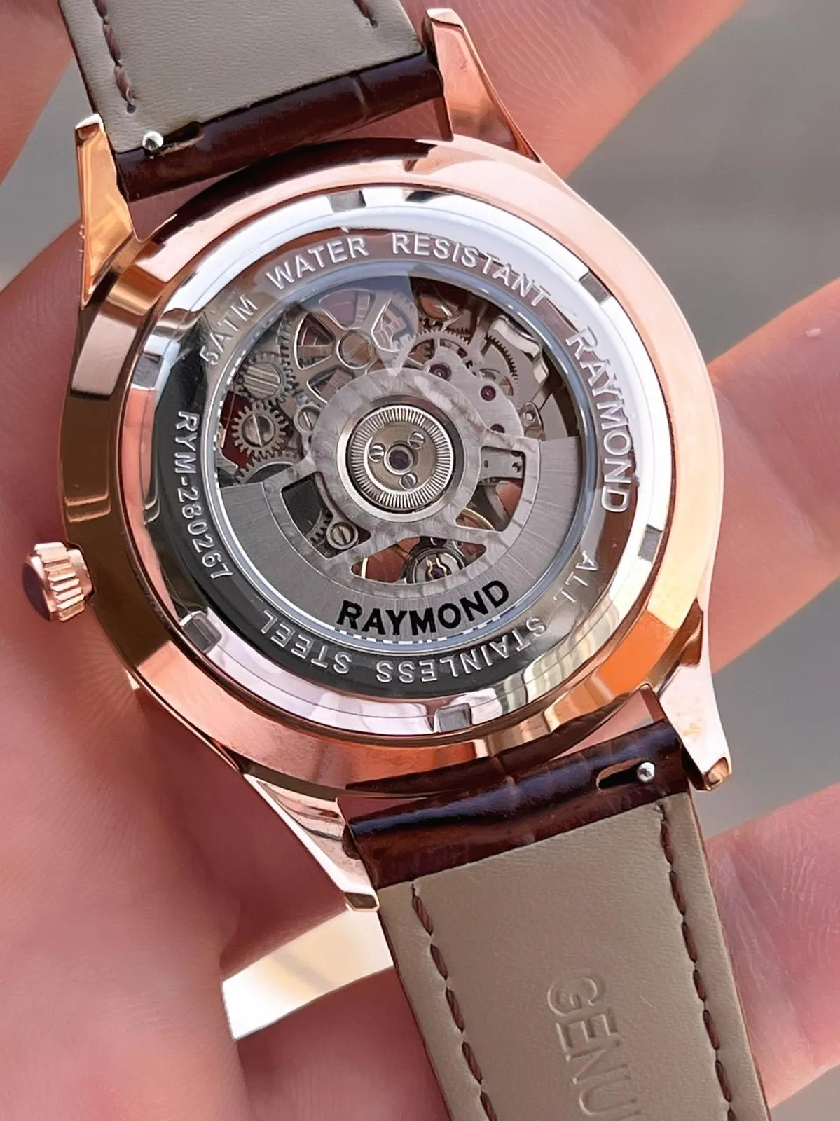 Raymond Nişan Ve Damatlara Özel Deri Kordon 2 Yıl Garantili Otomatik Erkek Kol Saati+Bileklik RMD.M8