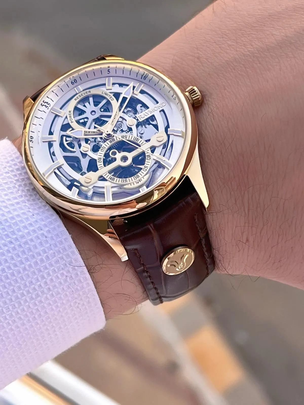 Raymond Nişan Ve Damatlara Özel Deri Kordon 2 Yıl Garantili Otomatik Erkek Kol Saati+Bileklik RMD.M9