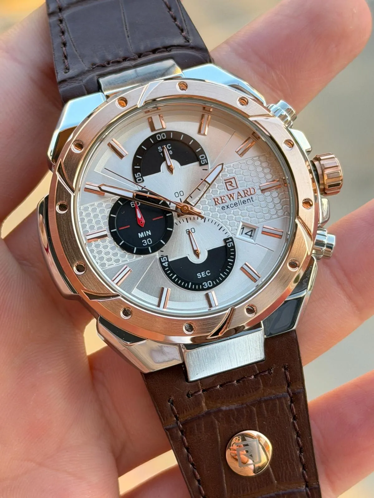 Reward İç Kadran Fonksiyonları Aktif Deri Kordon 5 Atm 2 Yıl Garantili Erkek Kol Saati FT.DR01.3