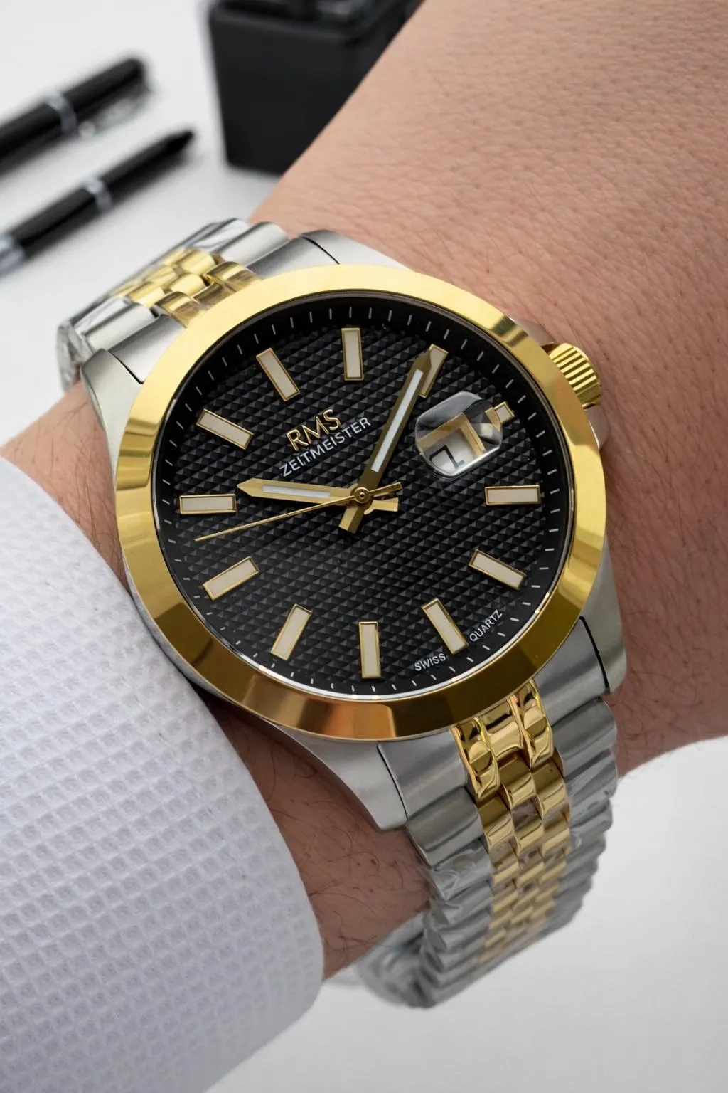 RMS Romanson Çelik Kordon 2 Yıl Garantili Kararmaz Renk Atmaz 5 Atm Erkek Damat Kol Saati AG1600.09