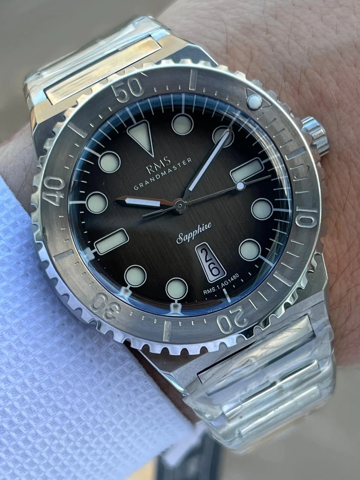 RMS Romanson Çelik Kordon Sapphire Camlı Kararmaz Renk Atmaz 10 Atm Erkek Kol Saati AG1480.02