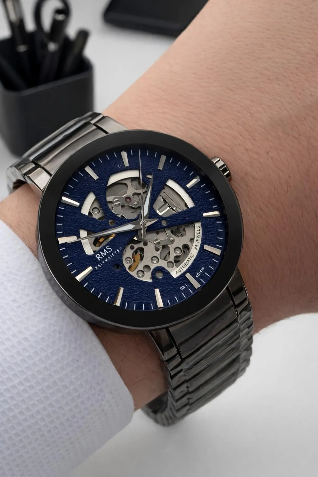 Rms Romanson Otomatik Ve Kurmalı 5 Atm 2 Yıl Garantili Çelik Kordon Erkek Kol Saati RMS.1439.08