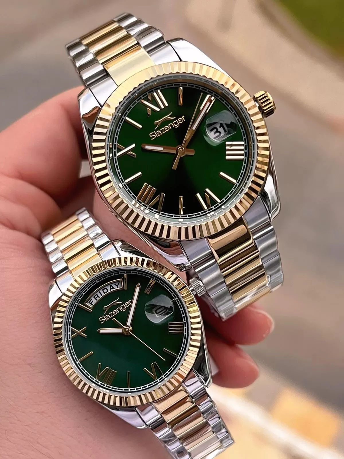 Slazenger Bay Ve Bayan Çelik Kordon Çiftlere Özel 10 Atm Suya Dayanıklı Cift Saati ELS.CF001