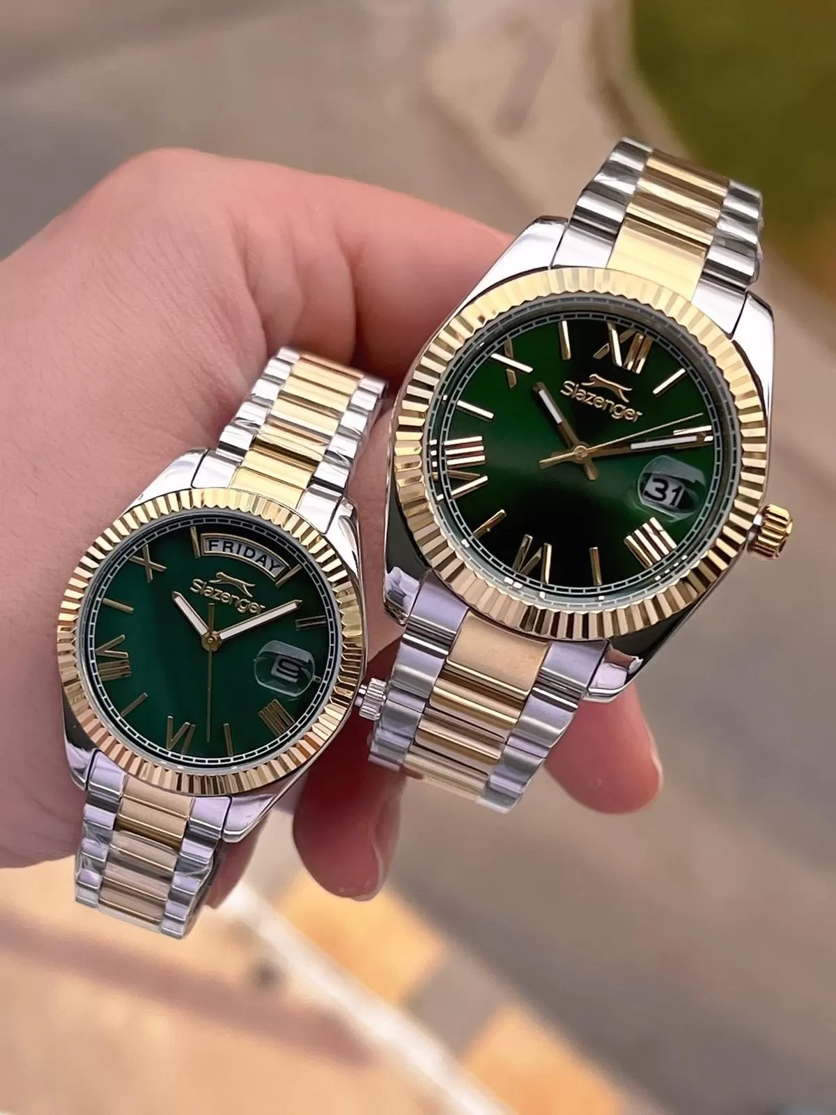 Slazenger Bay Ve Bayan Çelik Kordon Çiftlere Özel 10 Atm Suya Dayanıklı Cift Saati ELS.CF001