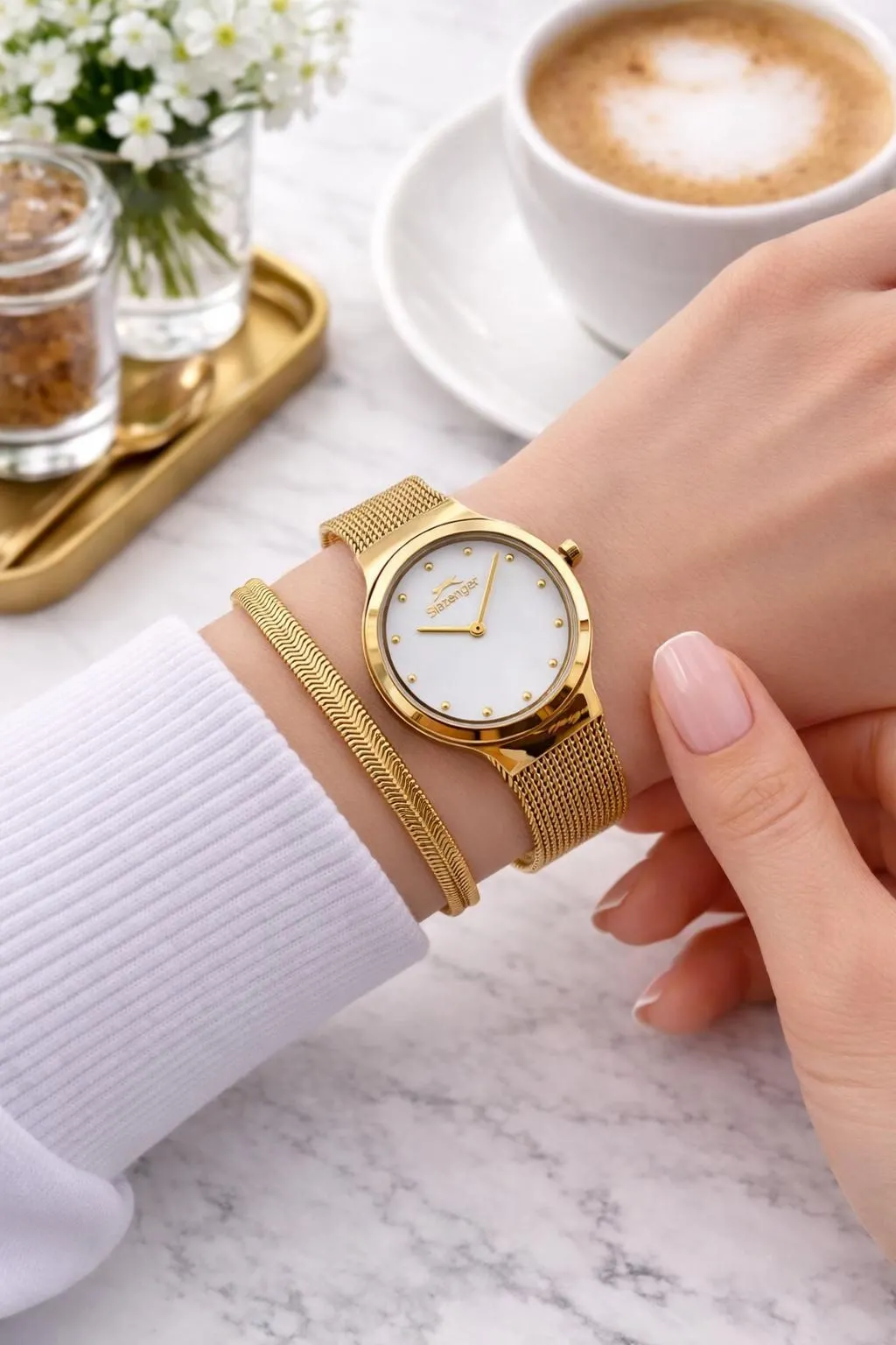 Slazenger Çelik Kordon 2 Yıl Garantili 5 Atm Bileklik Hediyeli Kadın Kol Saati BSL9.2487.120