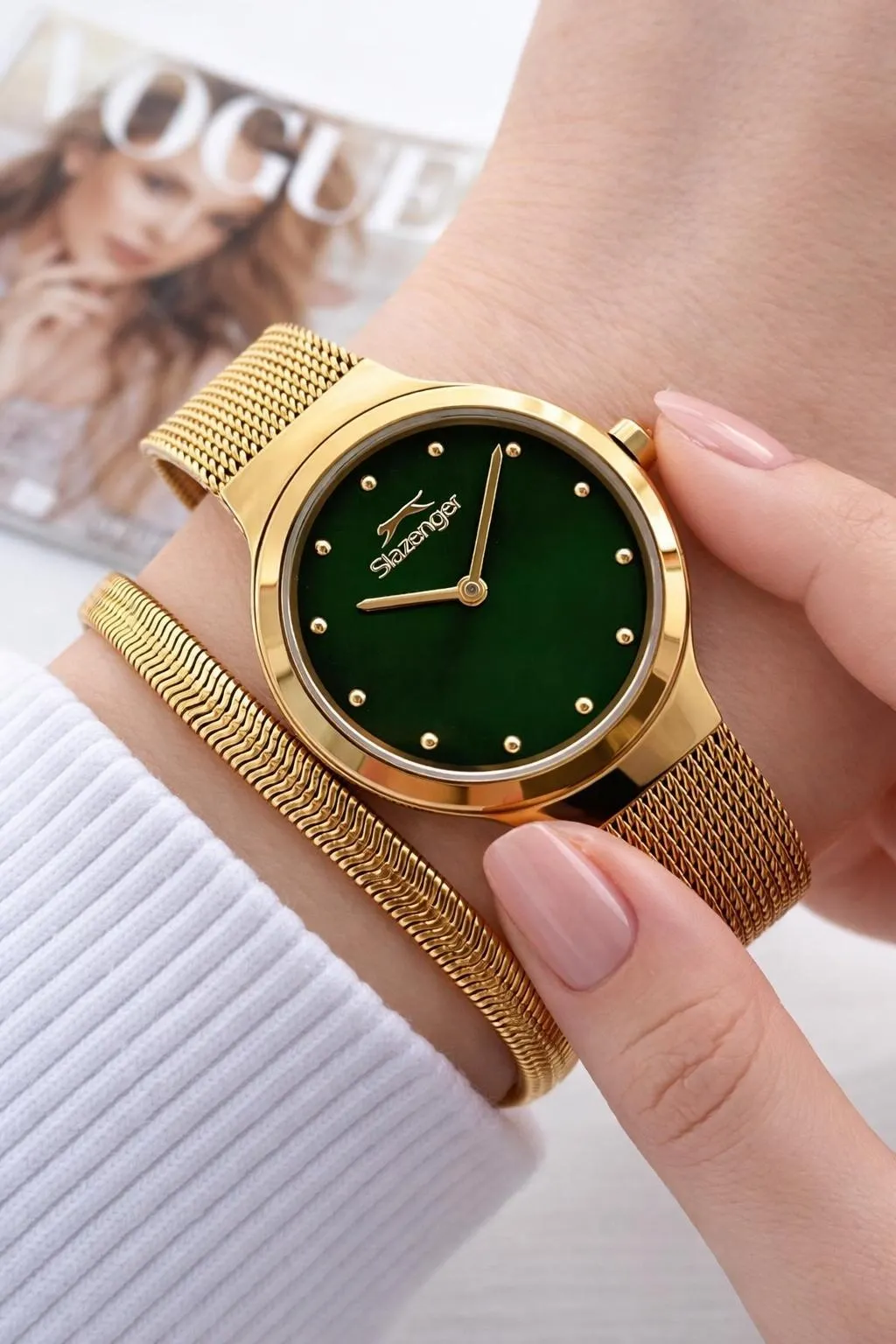 Slazenger Çelik Kordon 2 Yıl Garantili 5 Atm Bileklik Hediyeli Kadın Kol Saati BSL9.2487.170