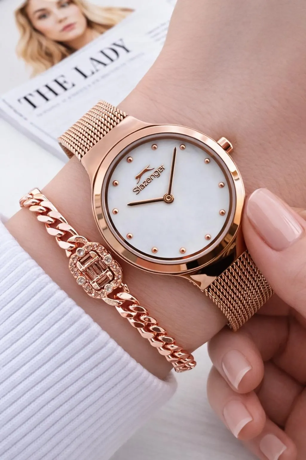 Slazenger Çelik Kordon 2 Yıl Garantili 5 Atm Bileklik Hediyeli Kadın Kol Saati BSL9.2487.420