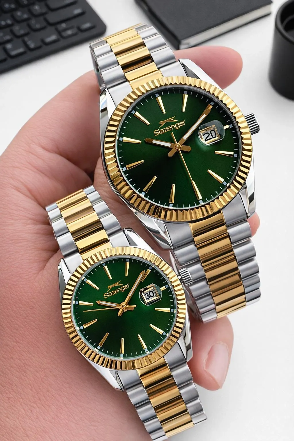 Slazenger Çiftlere Ve Sevgiliye 2 Yıl Garantili Özel 10 Atm Suya Dayanıklı Cift Saati FYS.2583.270