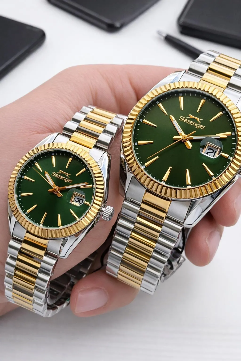 Slazenger Çiftlere Ve Sevgiliye 2 Yıl Garantili Özel 10 Atm Suya Dayanıklı Cift Saati FYS.2583.270