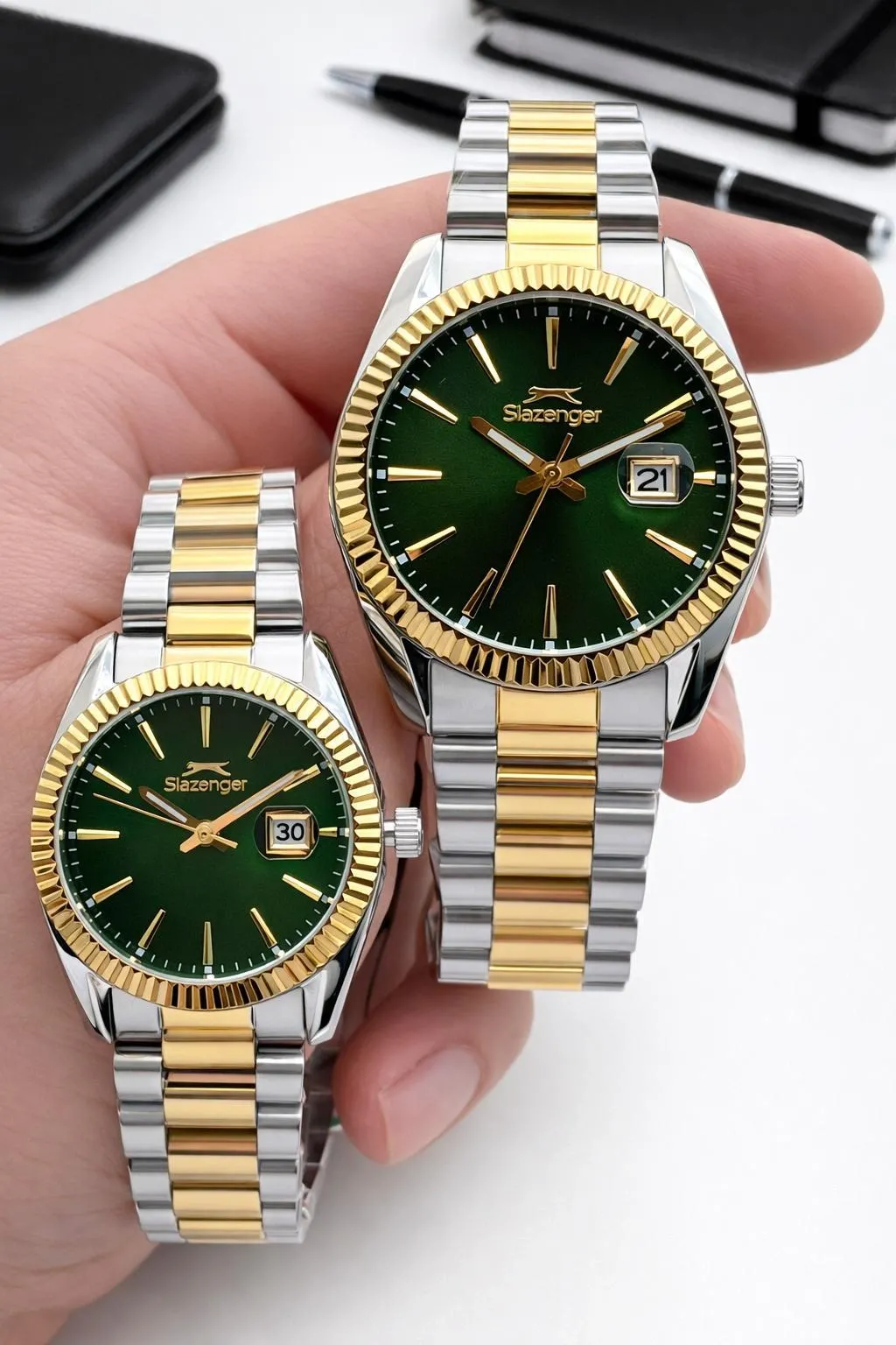 Slazenger Çiftlere Ve Sevgiliye 2 Yıl Garantili Özel 10 Atm Suya Dayanıklı Cift Saati FYS.2583.270