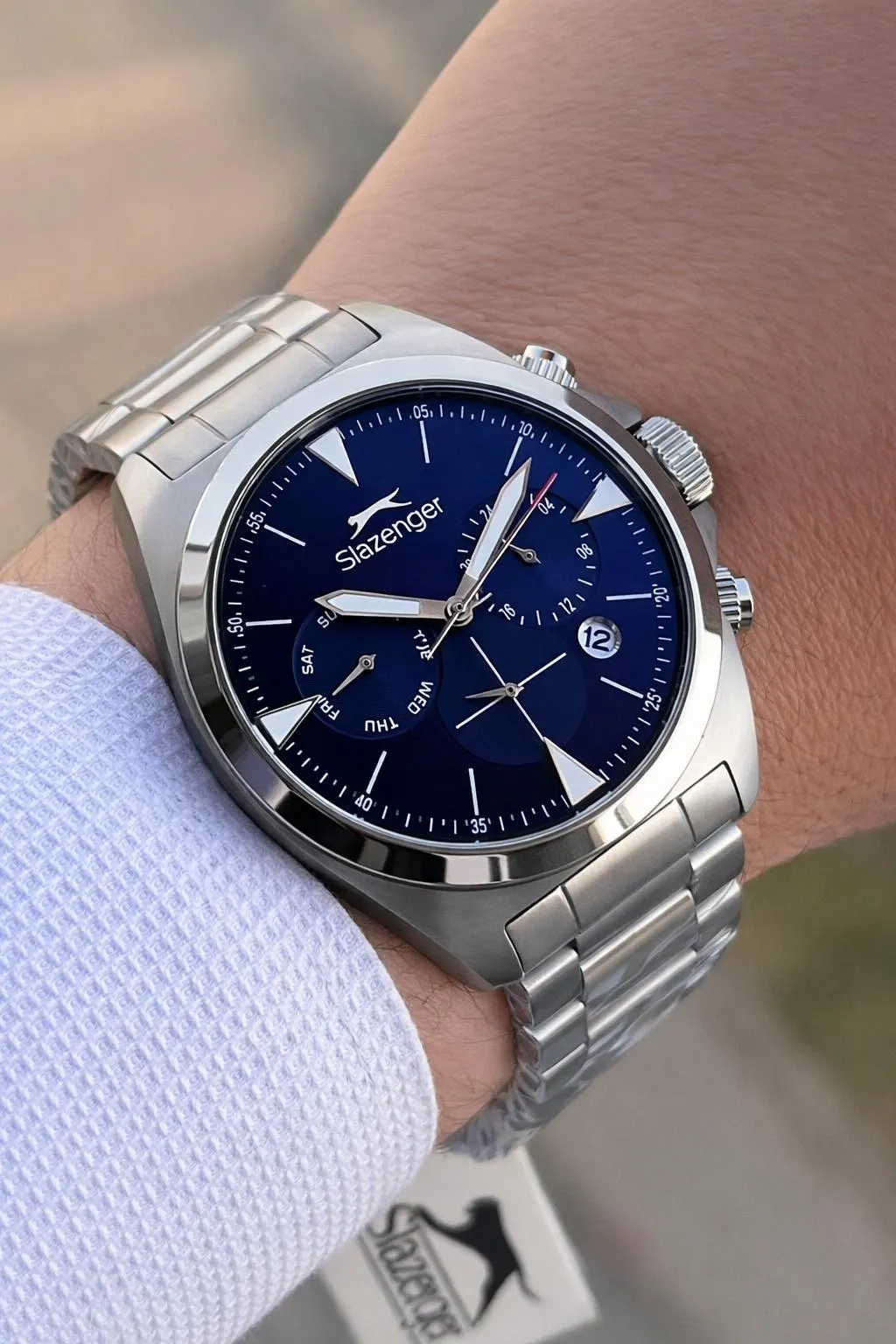 Slazenger İtalyan Tasarım Bileklik Hediyeli 2 Yıl Garantili 10 Atm Çelik Erkek Kol Saat ESL.2527.03
