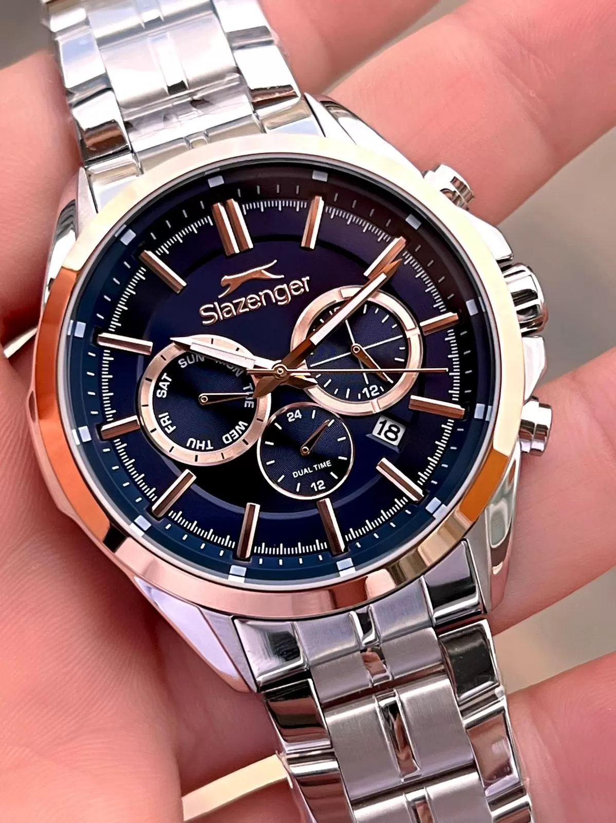 Slazenger Kasa Ve kordon Çelik 2 Yıl Garantili 10 Atm Fonksiyonları Aktif Erkek Kol Saati E.2567.M1