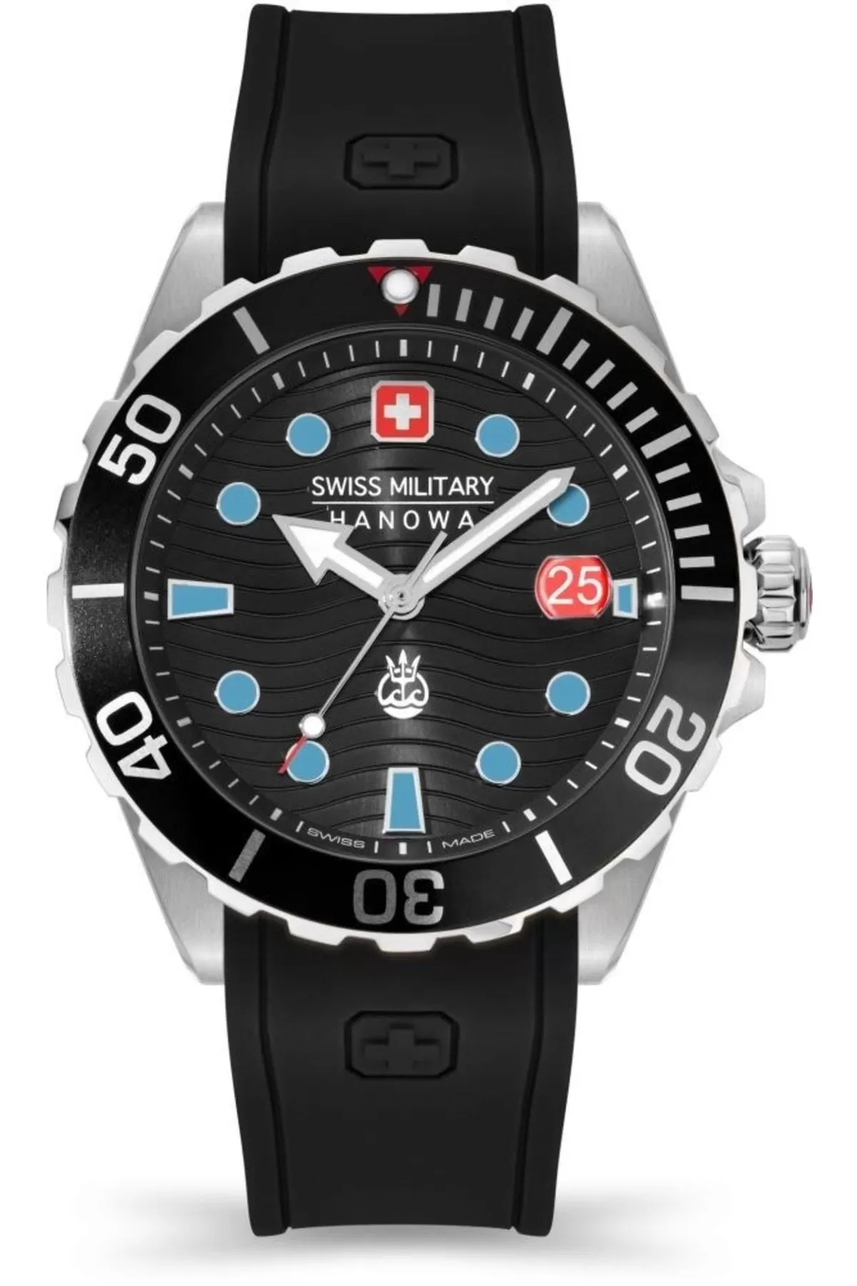 Swiss Military Çelik Kasa Silikon Kordon Kararma Renk Atma Yapmaz Erkek Kol Saati Smwghn2200303