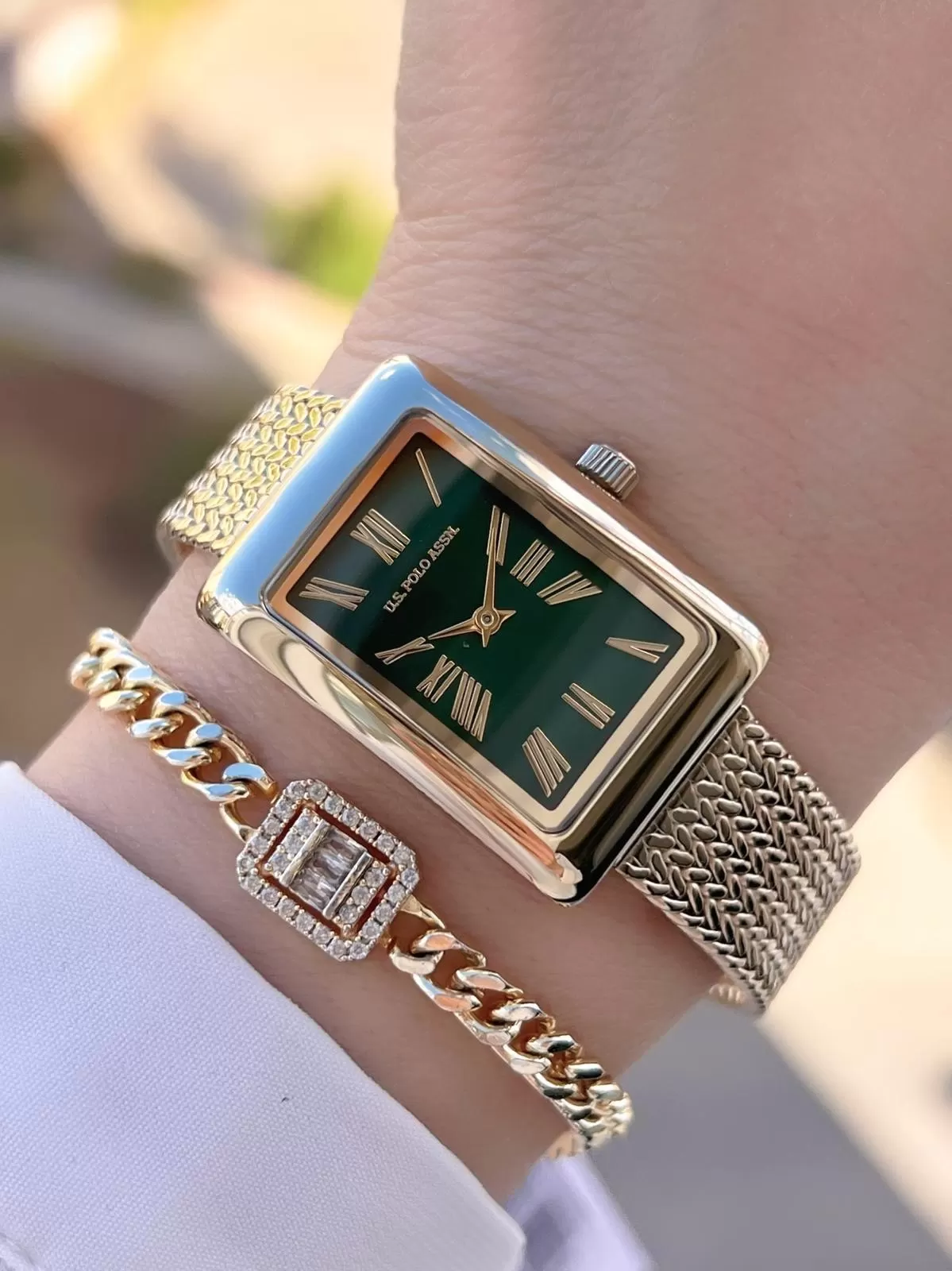 U.S.POLO ASSN Çelik Kordon 3 Atm Suya Dayanıklı Kadın Kol Saati+Bileklik Hediyeli USPA.2105.06