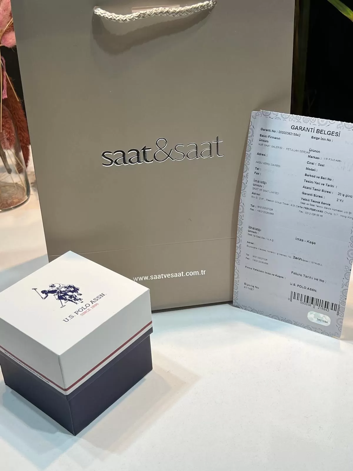 U.S.POLO ASSN Çelik Kordon 5 Atm Suya Dayanıklı Kadın Kol Saati+Bileklik Hediyeli USPA.2059.B07