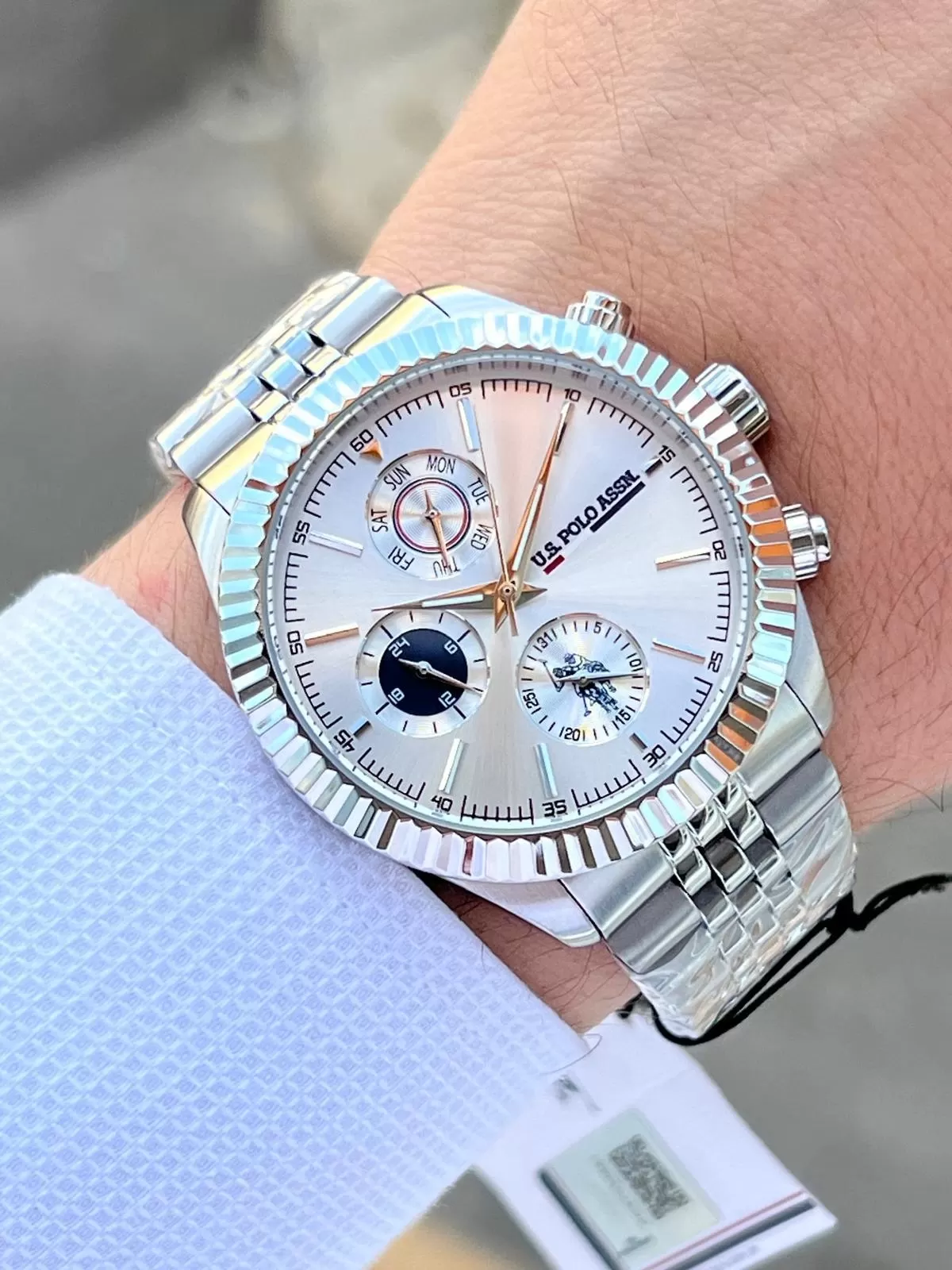 U.S.POLO ASSN Çelik Kordon İç Fonksiyonları Aktif 5 Atm Suya Dayanıklı Erkek Kol Saati USPA.1054.B01