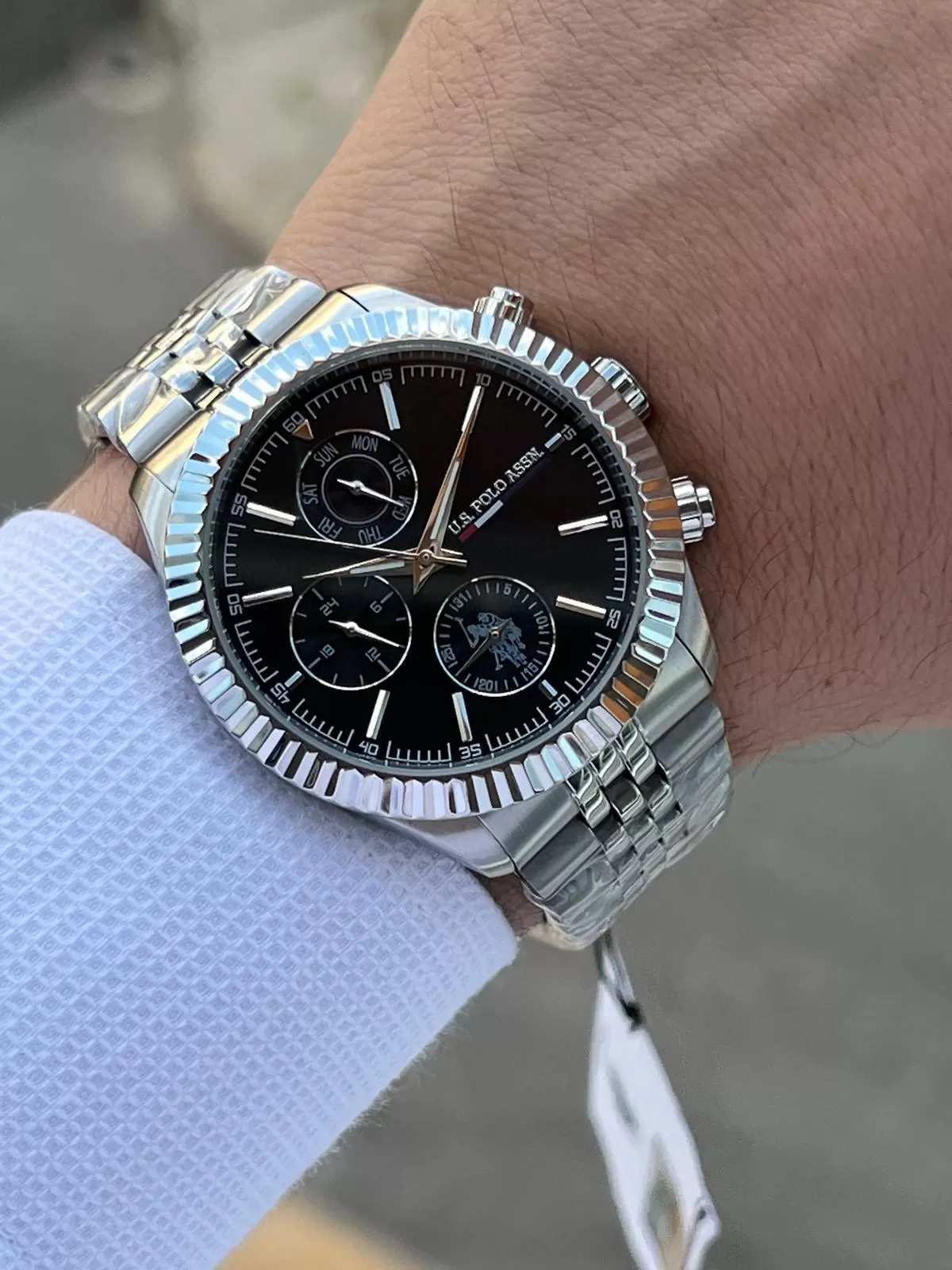U.S.POLO ASSN Çelik Kordon İç Fonksiyonları Aktif 5 Atm Suya Dayanıklı Erkek Kol Saati USPA.1054.B04
