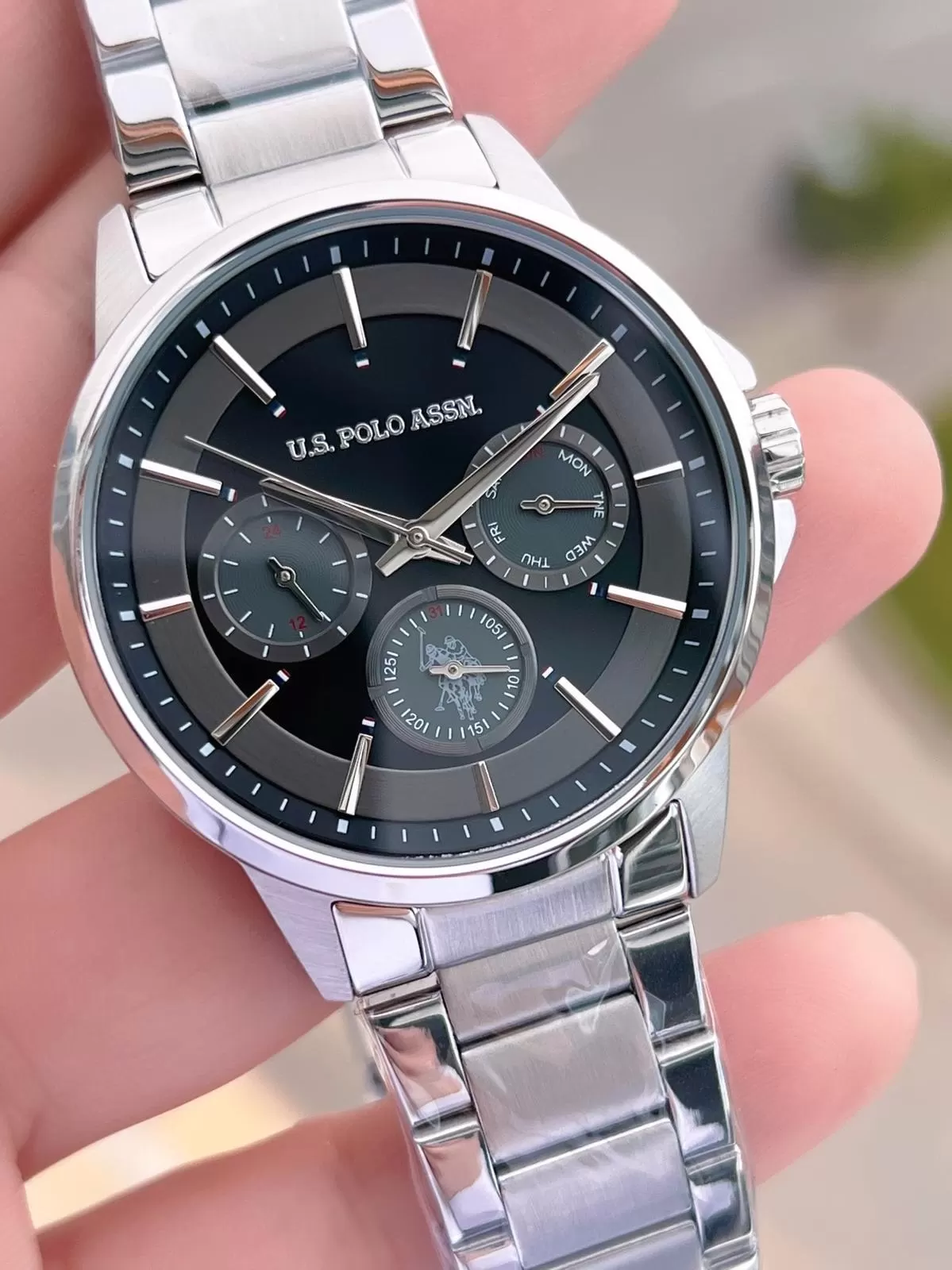 U.S.Polo Assn Çelik Kordon İç Fonksiyonları Aktif 5 Atm Suya Dayanıklı Erkek Kol Saati USPA.FS1000.02