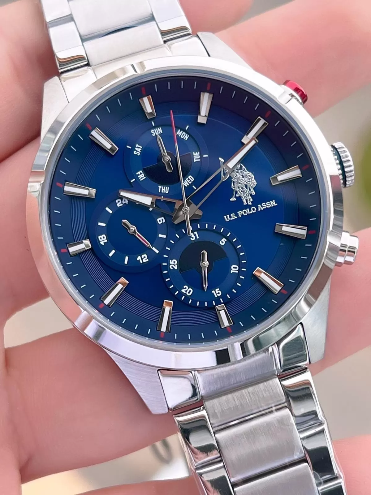 U.S.Polo Assn Çelik Kordon İç Fonksiyonları Aktif 5 Atm Suya Dayanıklı Erkek Kol Saati USPA.FS1014.01