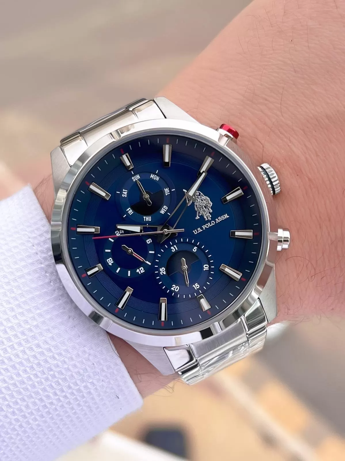 U.S.Polo Assn Çelik Kordon İç Fonksiyonları Aktif 5 Atm Suya Dayanıklı Erkek Kol Saati USPA.FS1014.01