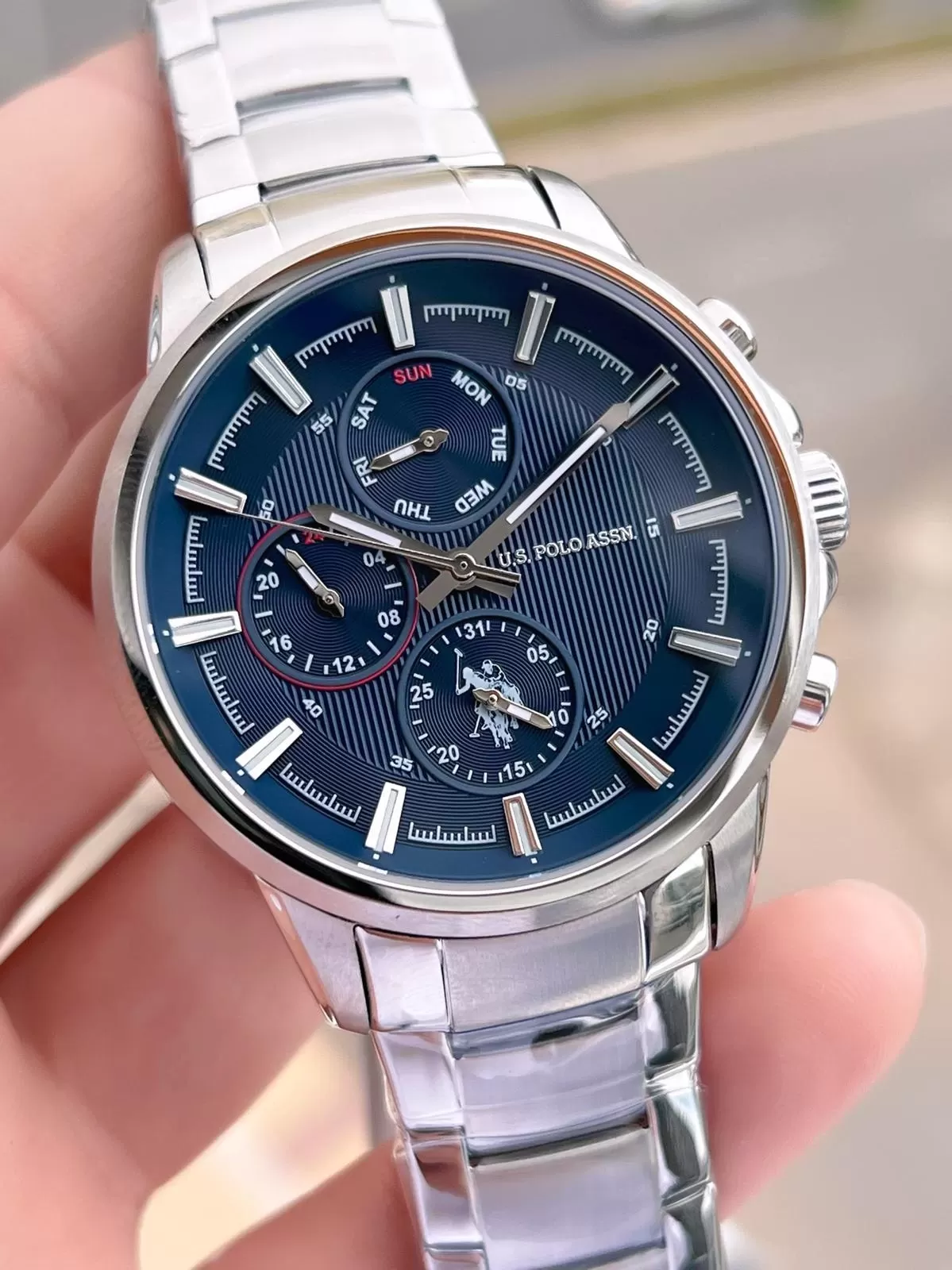 U.S.Polo Assn Çelik Kordon İç Fonksiyonları Aktif 5 Atm Suya Dayanıklı Erkek Kol Saati USPA.FS1016.05