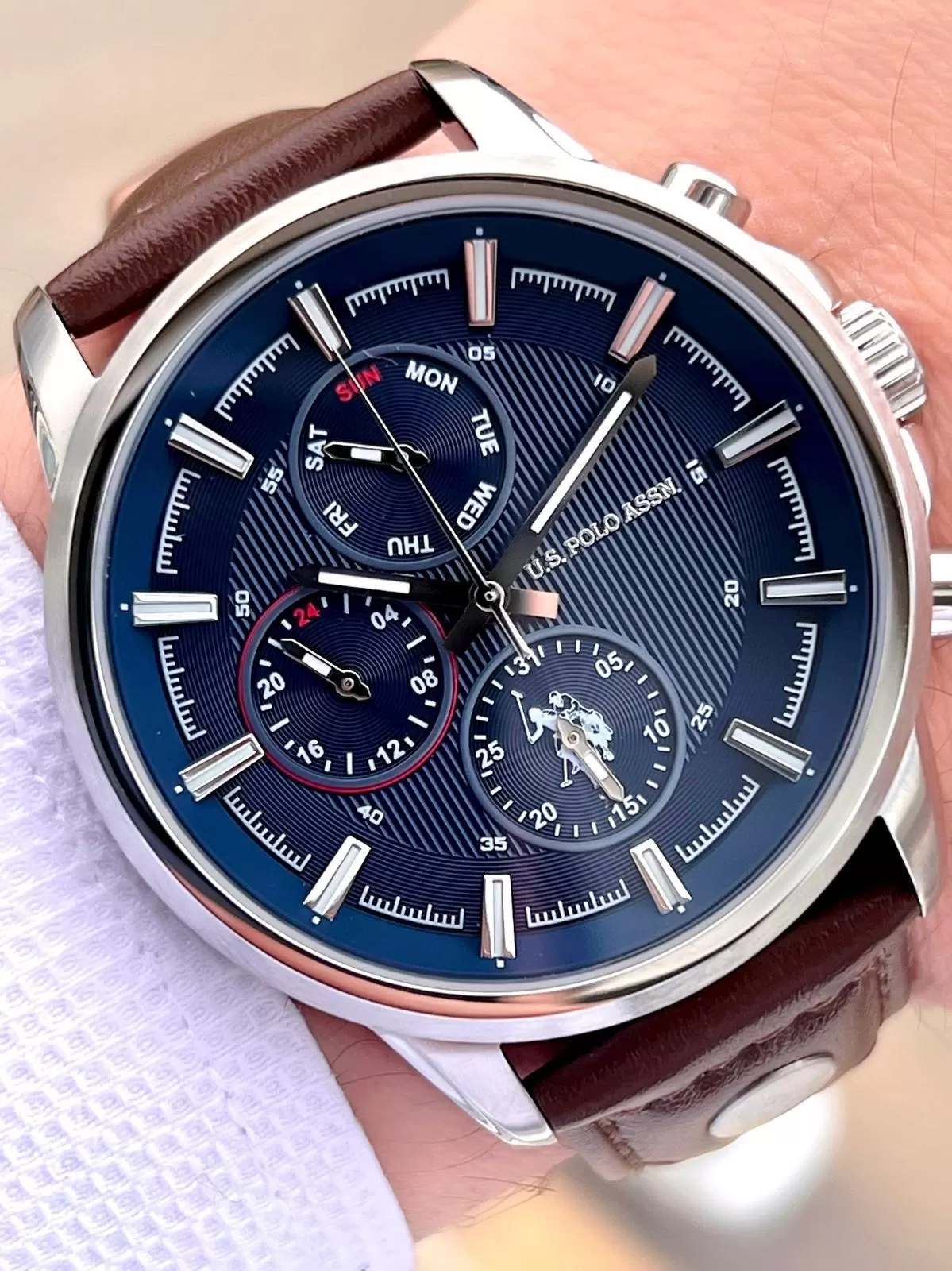U.S.Polo Assn Deri Kordon İç Fonksiyonları Aktif 5 Atm Suya Dayanıklı Erkek Kol Saati USPA.FS1016.02