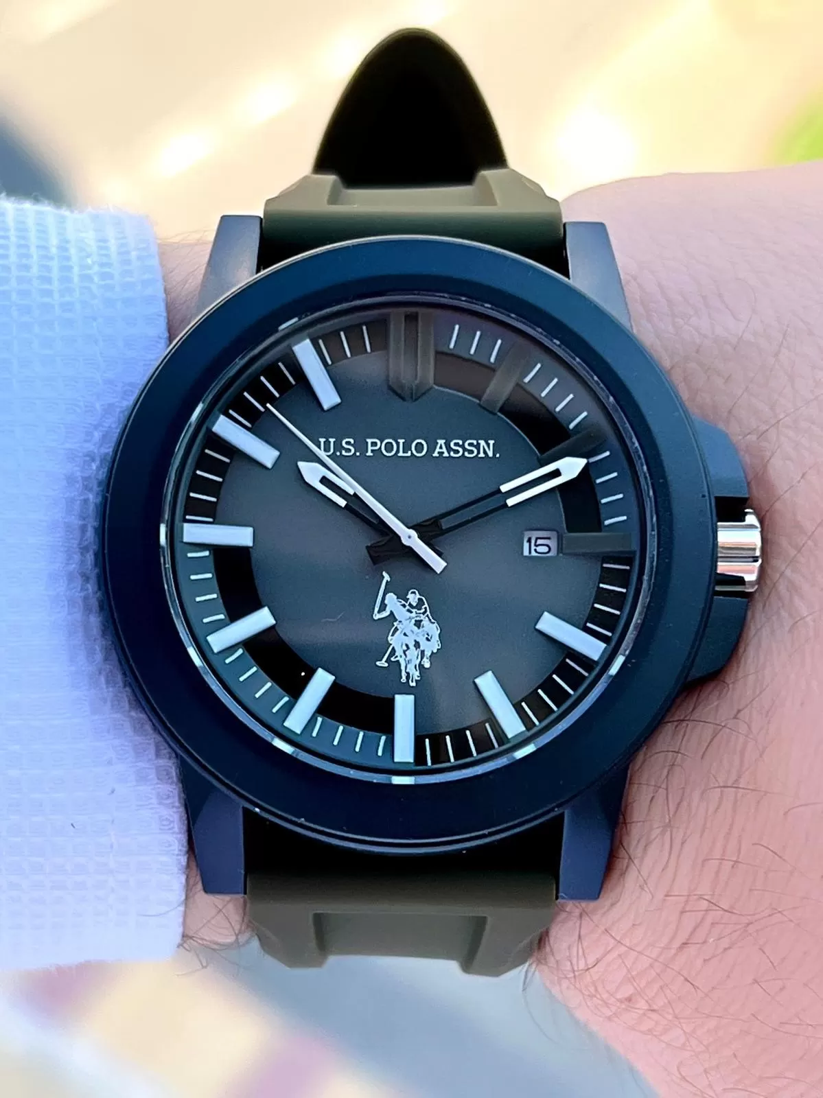 U.S.POLO ASSN Silikon Kordon 5 Atm Suya Dayanıklı Spor Erkek Kol Saati USPA.1029.B05