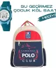 Çocuk Kol Saati Hediyeli Cambridge Polo Club Büyük Kapasiteli Çocuk Okul Çantası CPC.C3014