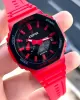 Joefox G-SHOCK Kasa Kırmızı Dijital/Analog 5Atm Suya Dayanıklı 2 Yıl Garantili Spor Kol Saati J-GS24