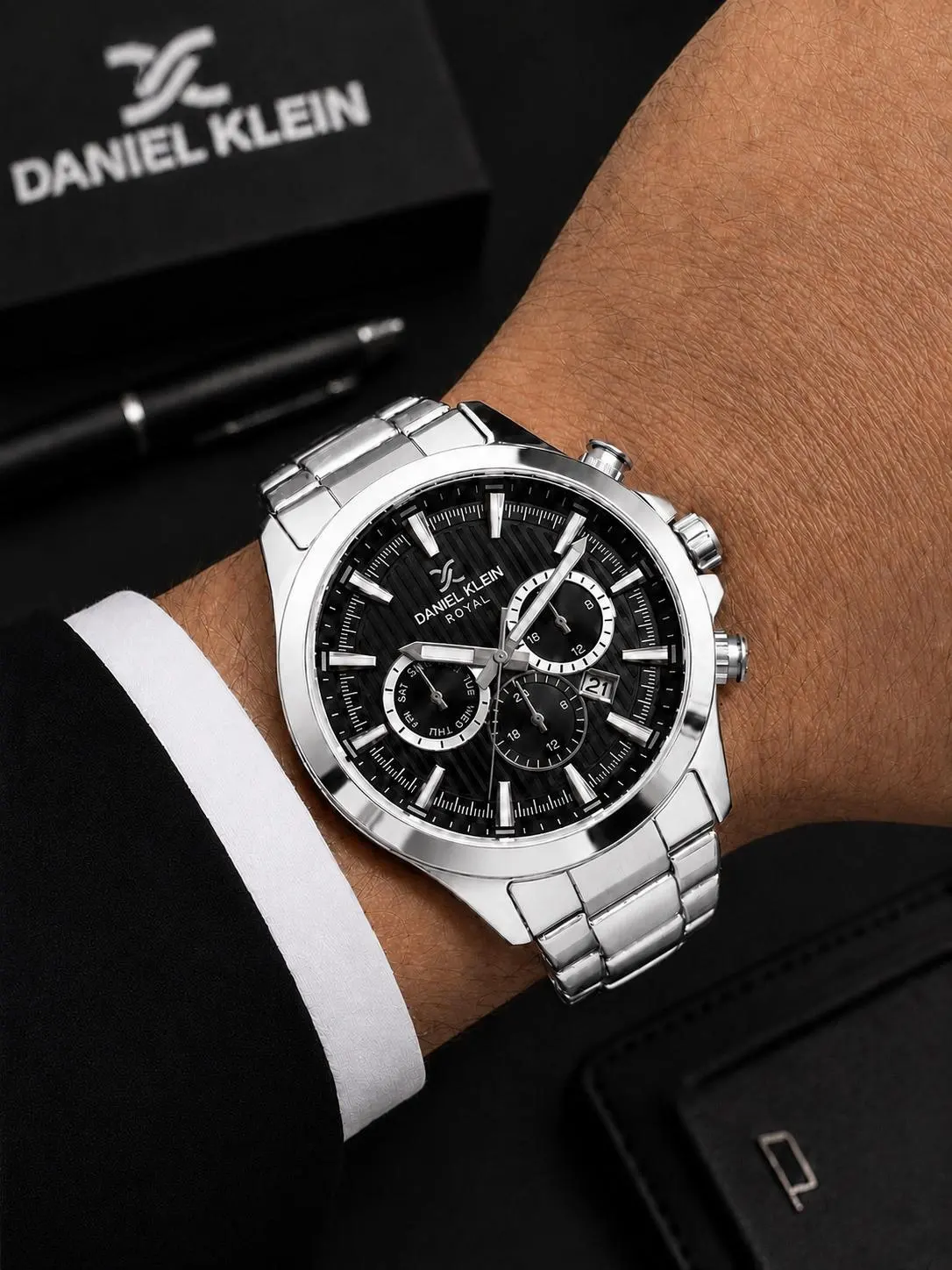 Daniel Klein Damat Ve Takım Elbiseye Özel 2 Yıl Garantili Çelik Kordon Erkek Kol Saati VS.BLKT.1118