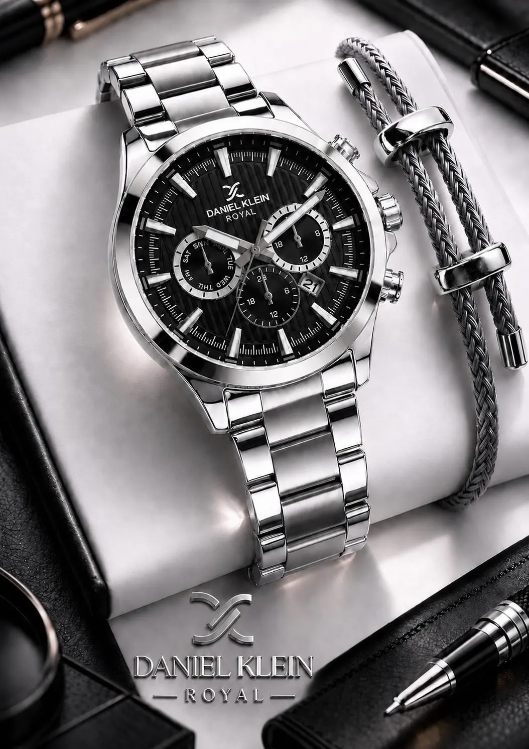 Daniel Klein Premium Çelik Kordon 2 Yıl Garantili 3 Atm Suya Dayanıklı Erkek Kol Saati EDK.R11095.2